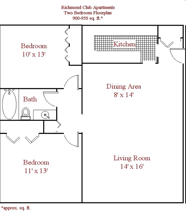 2BR/1BA - Richmond Club Apartments