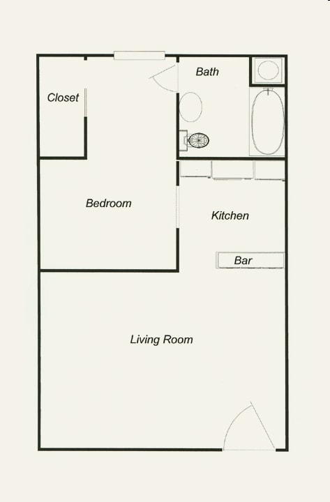 1BR/1BA - French Studio Apartments