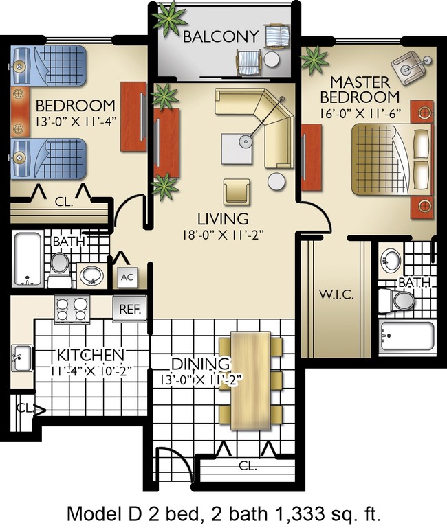 Model D - Lago Club Apartments