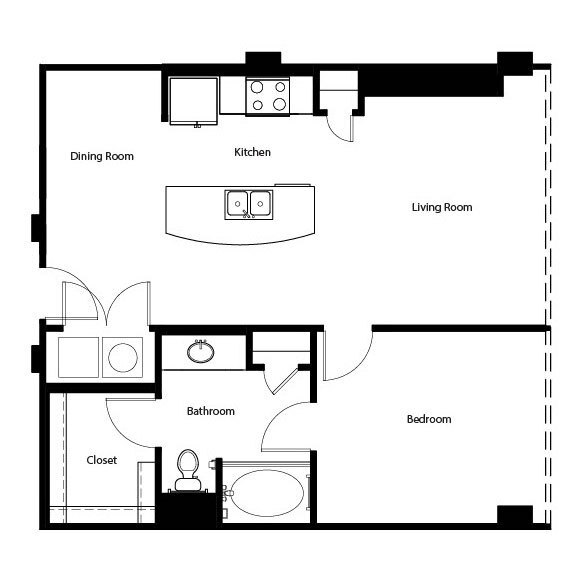 Gallery At Turtle Creek - A1O - 1 Beds - 1 Baths - 779 Sq. ft. - Gallery At Turtle Creek