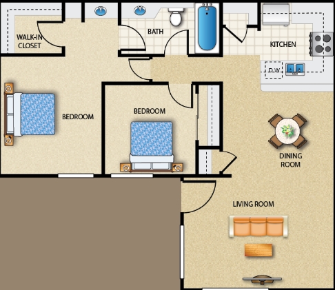PLAN F - Five Coves Apartment Homes
