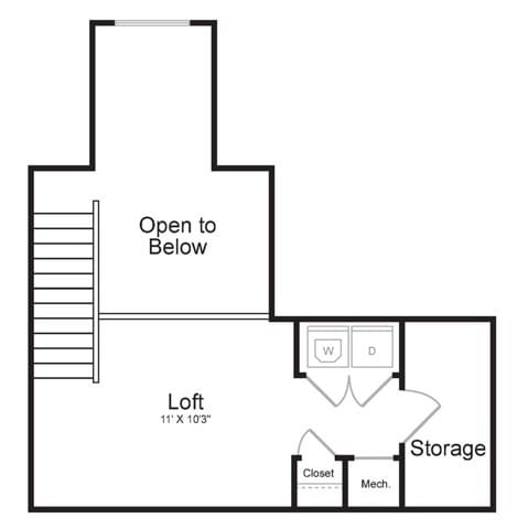 One Bedroom One Bath with Loft and Den (1087 SF) | Second Floor - Terraces on the Hudson