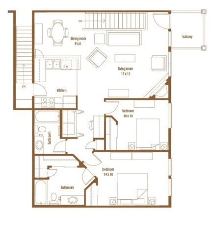 2BR/2BA - The Villas at Kennedy Creek Apartments