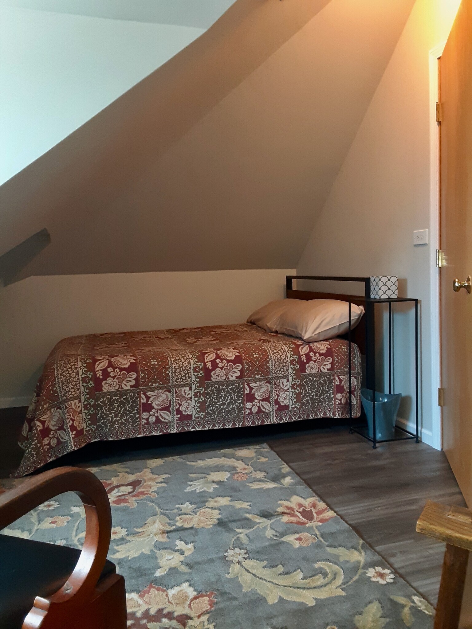 Bedroom has Full-size Bed and window faces West. - 2422 N Drake Ave