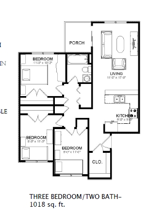 3BR/2BA - Walnut Woods Apartments