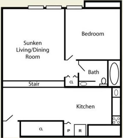 1BR/1BA - Glenbrook Apartments