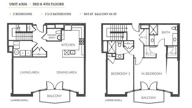2BR/2.5BA - 3800 Lofts