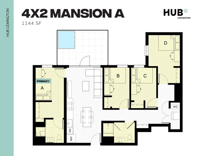 4x2 Mansion A - Hub Lexington Upper