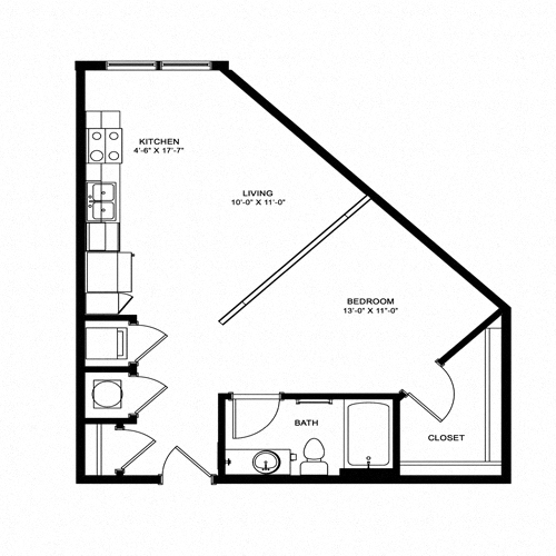 Floorplan - The Flats Exchange on Erwin Apartments