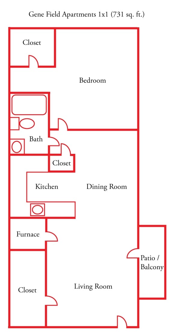 1BR/1BA - Gene Field Apartments