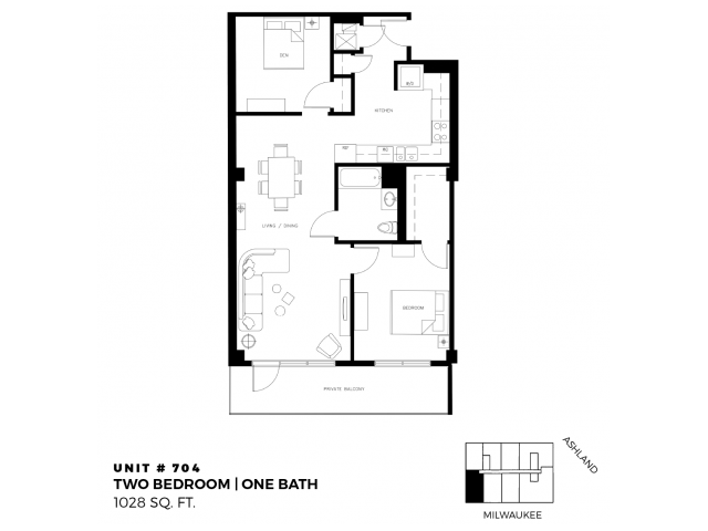 2 bed 1 bath - 1241 N. Milwaukee