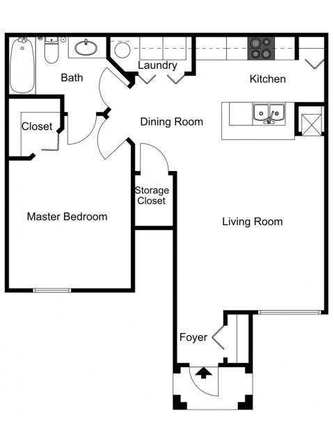 Orange Blossom - One Bedroom, One Bath, 1st Floor - Walker Woods