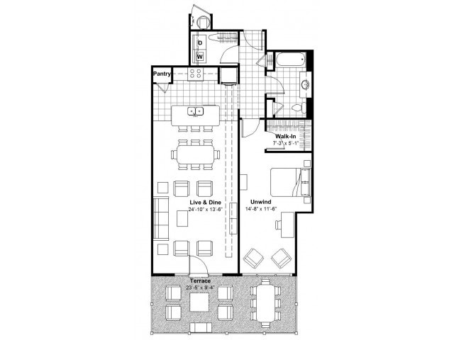 1 BR Terrace - Lofts at Union Hill