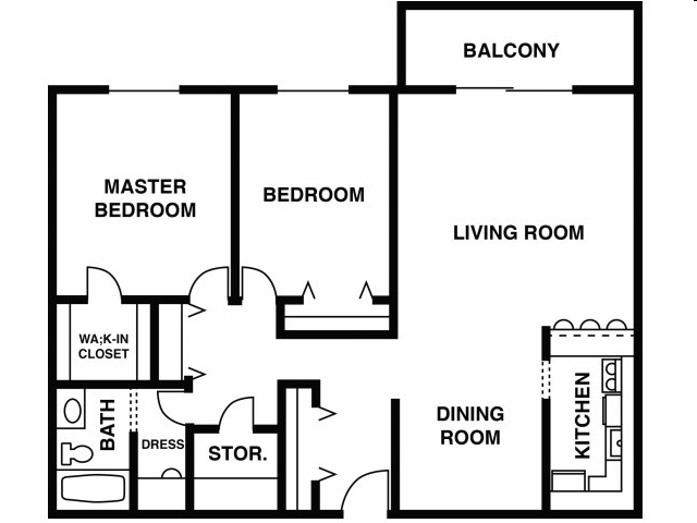 2BR/1BA - Gold Crest Apartments