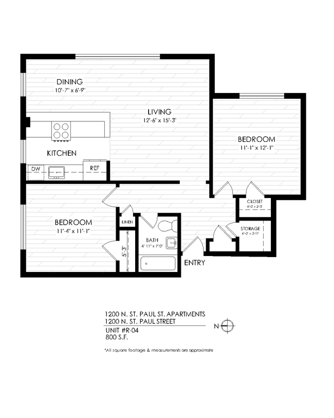 Floorplan - 1200 St. Paul St. Apartments