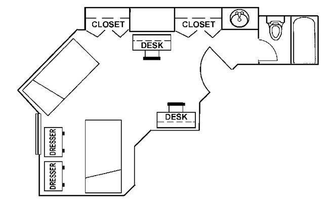 Floor Plan Studio Plus - Dobie Twenty21 Student Spaces