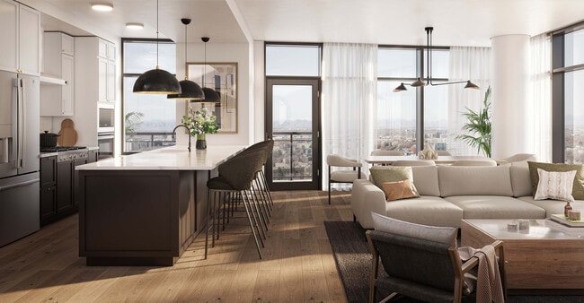 The Residences Kitchen and Living Room - The Parson