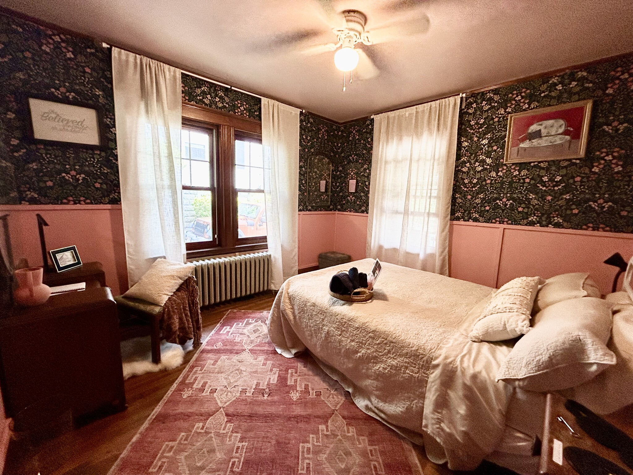 Bedroom #2 has a wooden desk and its own closet as well. - 186 Linwood St