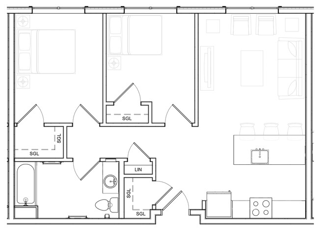 Two Bedroom - Parkway 1208