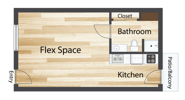 S2R Aura 384 sq ft - LUMINA ON 19th APARTMENTS