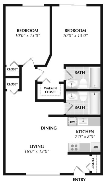 2BR/2BA - Kings Lane Apartments