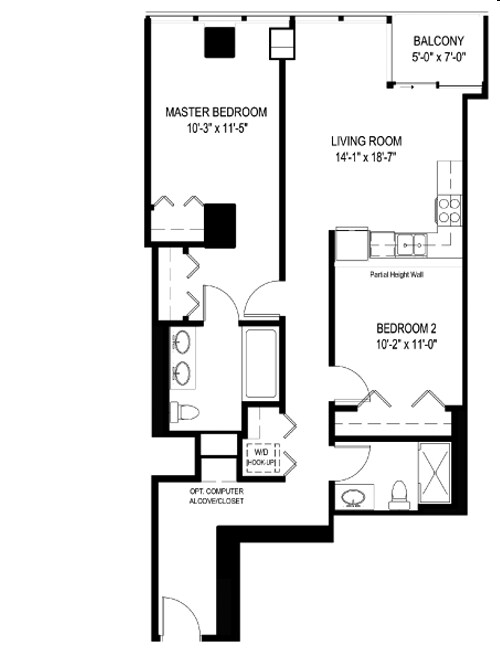 2BR/2BA - 235 W Van Buren St