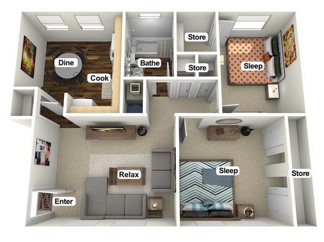 Explore the inviting layout of this charming apartment, perfect for stylish living. - Stonecrest Mill