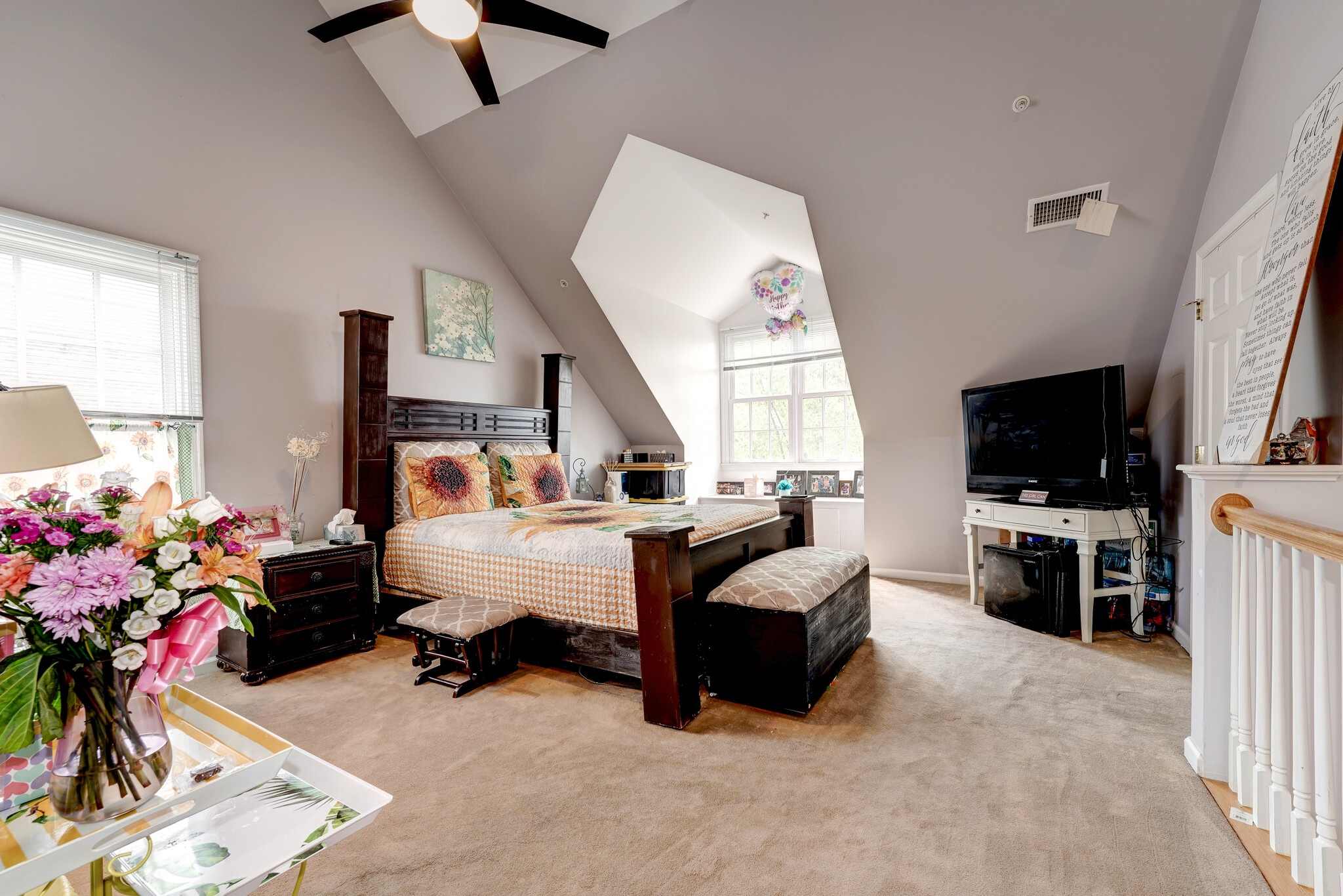 Top Floor Bedroom with vaulted ceilings & double windows! - 502 Fallsgrove Dr