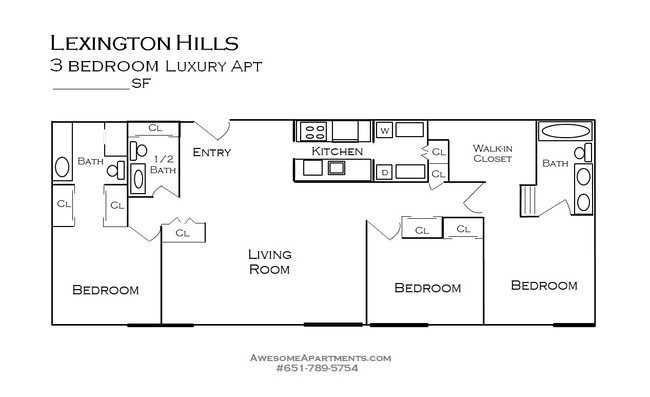 3 Bed/3Bath - Lexington Hills Apartments