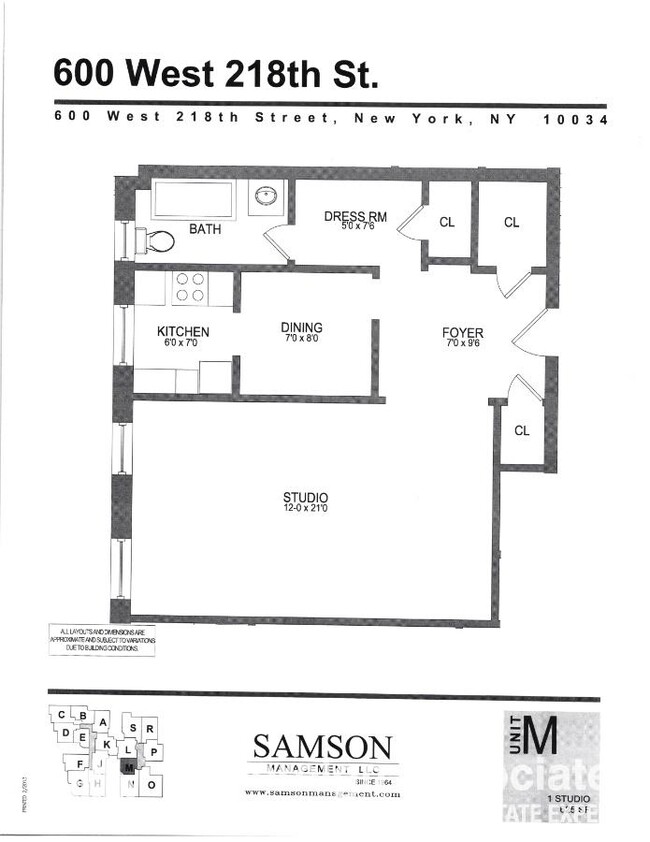 Floorplan - 600 West 218th Street