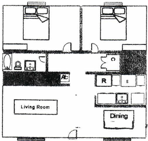 Floor plan two bedroom small.png - Aviation Place Apartments
