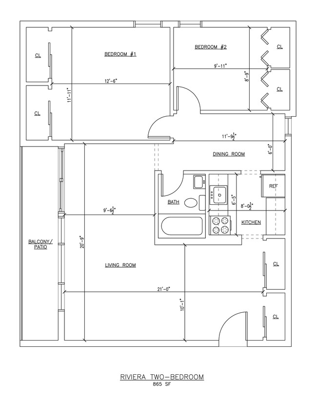 2-bedroom Floorplan - Riviera