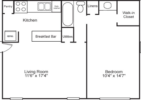 1BR/1BA - Turtle Creek Apartments