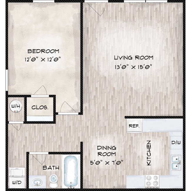 1x1_Belsite_Classic_688_SqFt_FP_65835.png - Belmont Heights Apartments & Townhomes