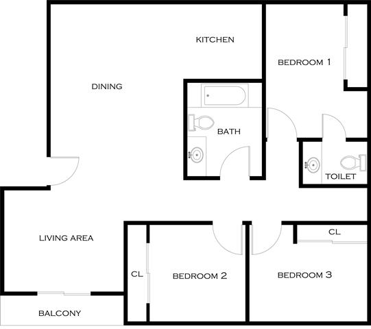 Floorplan - Orange Tree Village Apartments