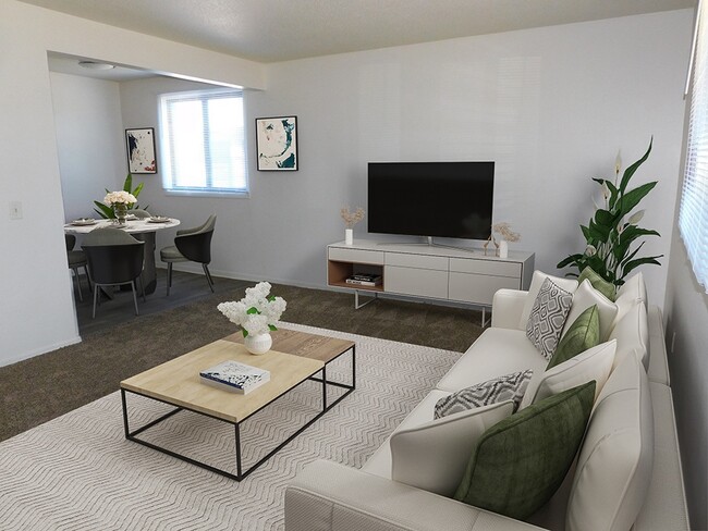 Spacious Apartment Living Room - West Broadway Apartments