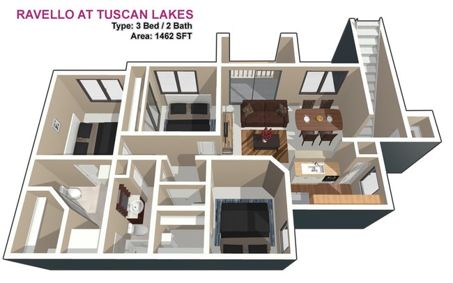 3 BED / 2 BATH w/ Garage - Ravello at Tuscan Lakes