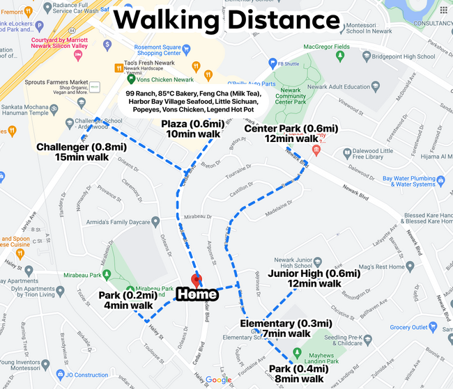 Map - Walking Distance - 6633 Rochelle Ave