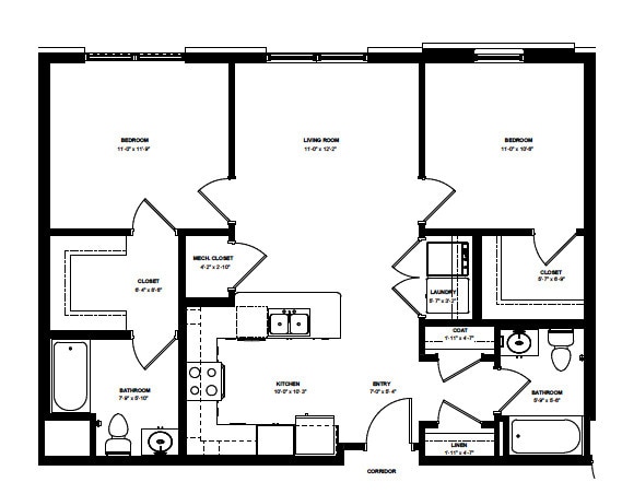 The Lennon 2-Bed 2-Bath - Flats on 5th
