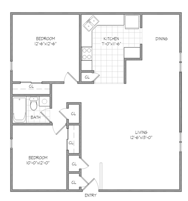 2BR/1BA - Higher Grounds Apartments