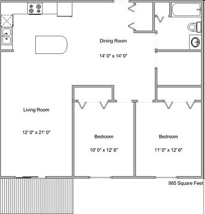 2BR/1BA - Willow Park