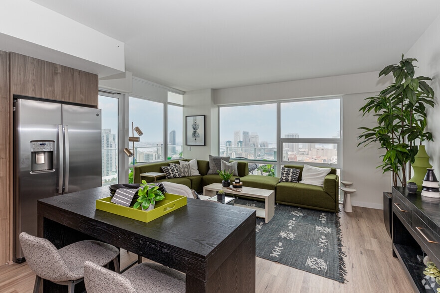 Living Space with Huge Windows - Broadway Towers