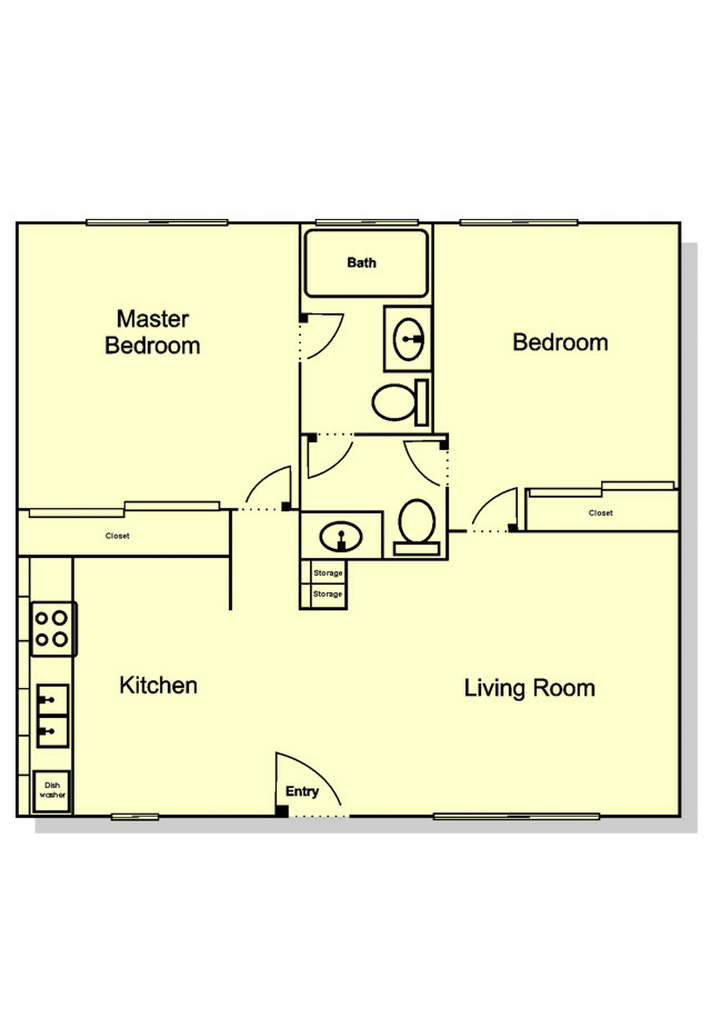 Sutter Mill 2 bed 1.5 bath Floorplan.jpg - Sutter's Mill