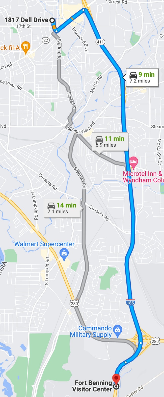 9 minutes to Ft Benning - 1817 Dell Dr