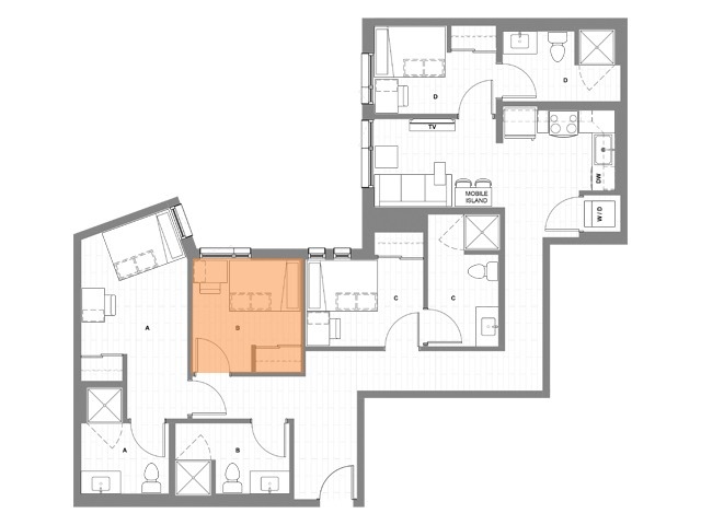 4x4 B Standard - HERE Seattle Student Apartments