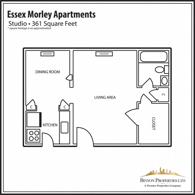 Floorplan - Essex-Morley and Barclay Apartments