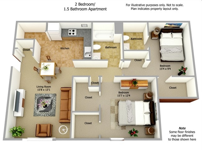 2BR/1.5BA - Meadowood Apartments