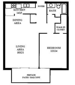 1 bed 1 bath dining area - The Heritage at White Pond