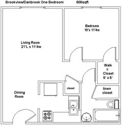 1BR/1BA - Brookview Apartments