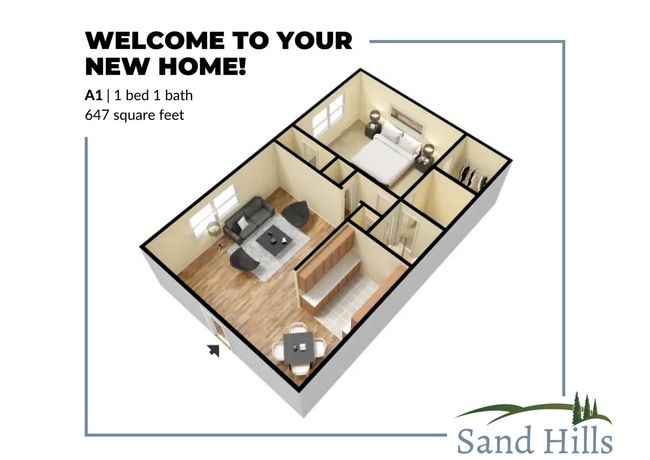 A1 Floor Plan - Sandhill Apartments
